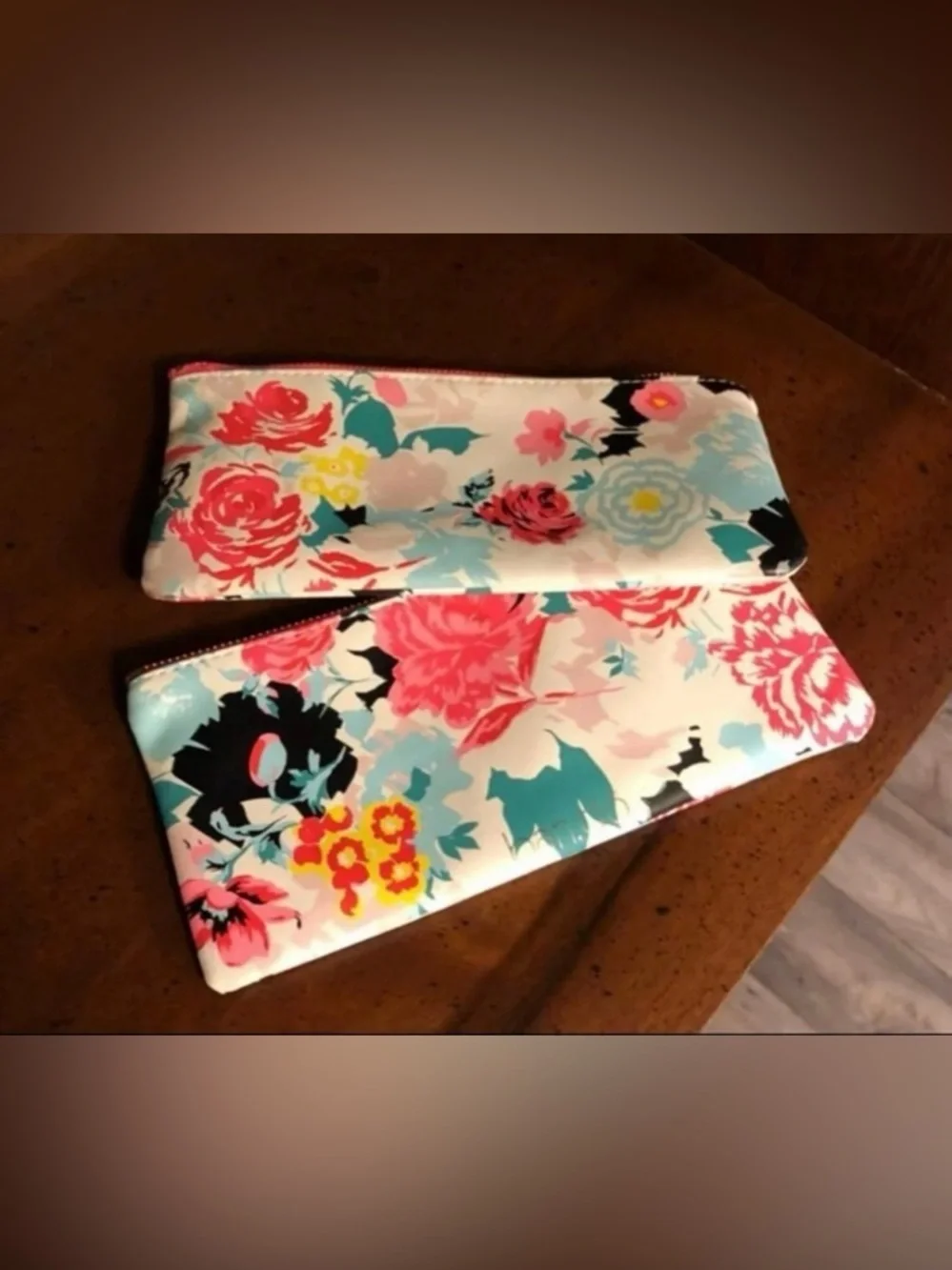 Ban.do Floral Makeup Bag Set Cosmetic Pouch Bundle Travel Organizer Zipper New